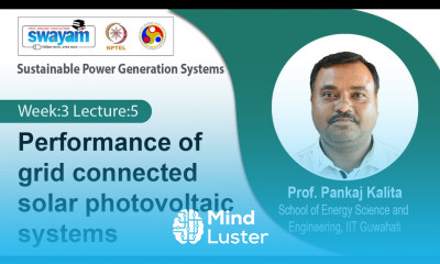 Lec 10 Performance of grid connected solar photovoltaic systems