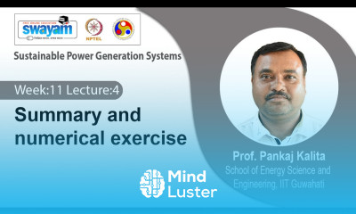 Lec 34 Summary and numerical exercise