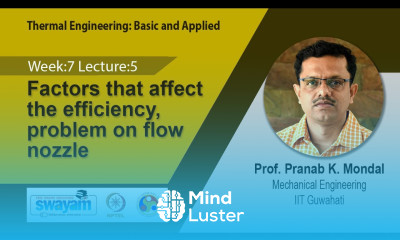 Lec 33 Factors that affect the efficiency problem on flow nozzle