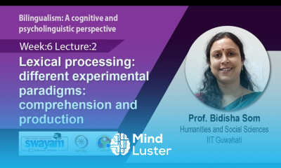 Lec 14 Lexical processing different experimental paradigms comprehension and production
