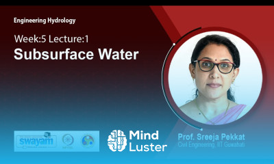 Lec 32 Subsurface Water