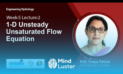 Lec 33 1 D Unsteady Unsaturated Flow Equation