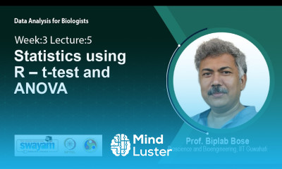 Lec 18 Statistics using R – t test and ANOVA