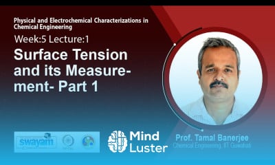 Lec 13 Surface Tension and its Measurement Part 1