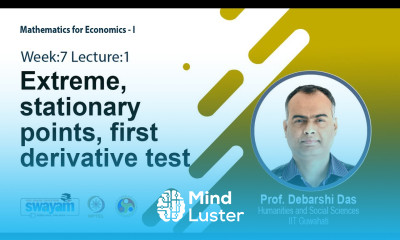 Lec 20 Extreme stationary points first derivative test