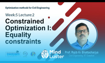 Lec 13 Constrained Optimization I Equality constraints