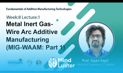 Lec 20 Metal Inert Gas Wire Arc Additive Manufacturing MIG WAAM Part 1