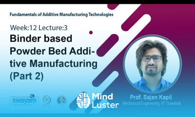 Lec 33 Binder based Powder Bed Additive Manufacturing Part 2