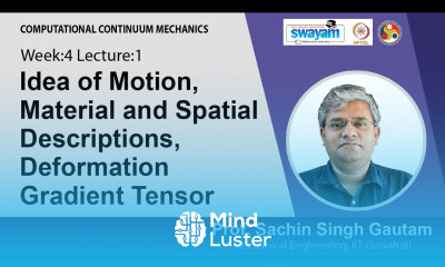Lec 11 Idea of Motion Material and Spatial Descriptions Deformation Gradient Tensor