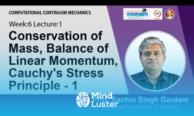 Lec 18 Conservation of Mass Balance of Linear Momentum Cauchy s Stress Lec 18 Principle 1