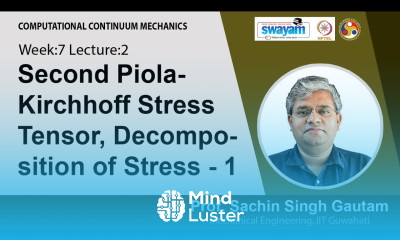 Lec 23 Second Piola Kirchhoff Stress Tensor Decomposition of Stress 1