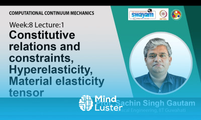 Lec 26 Constitutive relations and constraints Hyperelasticity Material elasticity tensor