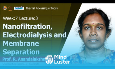 Lec 20 Nanofiltration electrodialysis and membrane separation