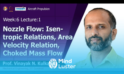 Lec 17 Nozzle Flow Isentropic Relations Area Velocity Relation Choked Mass Flow Rate