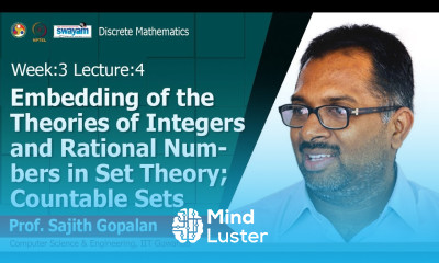 Lec 10 Embedding of the theories of integers and rational numbers in Set Theory Countable Sets