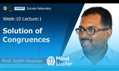 Lec 34 Solution of Congruences