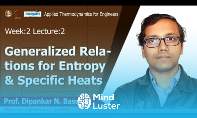 Lec 6 Generalized relations for entropy specific heats