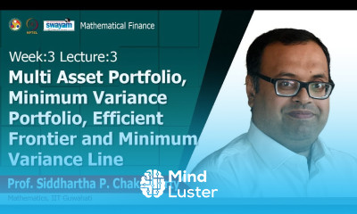 Lec 09 Multi Asset Portfolio Min Variance Portfolio Efficient Frontier Min Variance Line
