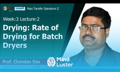Lec 7 Drying rate of drying for batch dryers
