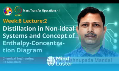 Lec 27 Distillation in non ideal systems and concept of enthalpy concentration diagram