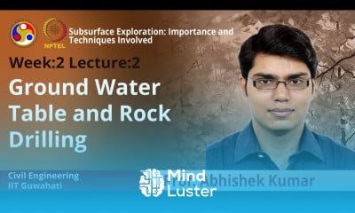 Lecture 4 Ground water table and rock drilling