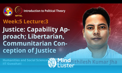 Lec 14 Justice Capability approach libertarian communitarian conception of Justice