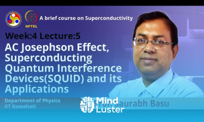 Lec 16 AC Josephson effect Superconducting Quantum Interference devices SQUID