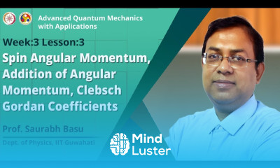 Spin Angular Momentum Addition of Angular Momentum Clebsch gordan coefficients