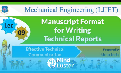 L 09 Manuscript Format for Writing Technical Reports| Effective Technical Communication | Mechanical