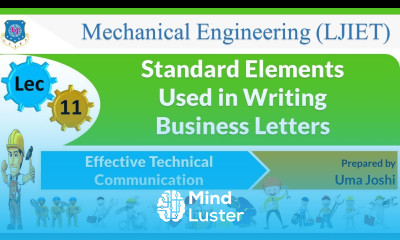 L 11 Standard Elements for Writing Business Letters| Effective Technical Communication | Mechanical