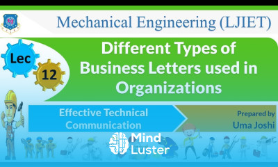 L 12 Different Types of Business Letters | Effective Technical Communication | Mechanical