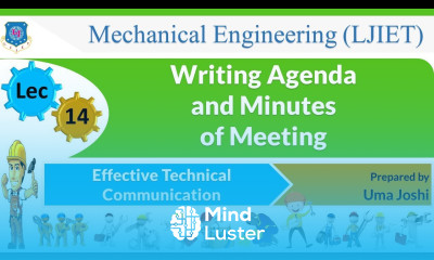 L 14 Writing Agenda and Minutes of Meeting| Effective Technical Communication | Mechanical