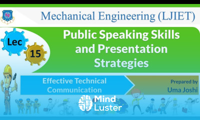 L 15 Public Speaking and Presentation Strategies| Effective Technical Communication | Mechanical