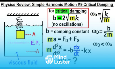 Physics Review Simple Harmonic Motion 9 Critical Damping CORRECTION B e wt Ct e wt
