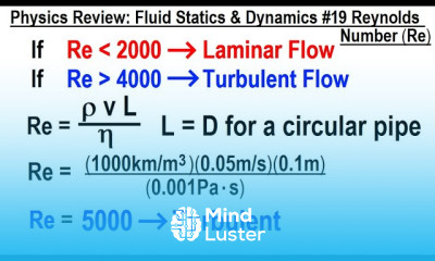 Physics Review Fluid Statics Dynamics 19 Reynolds Number Re