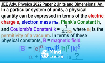 JEE Advanced Physics 2022 Paper 2 4 Units and Dimensional Analysis