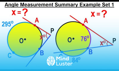 Geometry Ch 6 Circles 24 of 39 Angle Measurement Examples Set 1