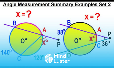Geometry Ch 6 Circles 25 of 39 Angle Measurement Examples Set 2