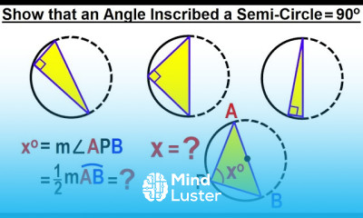 Geometry Ch 6 Circles 26 of 39 Show that an Angle Inscribed a Semi Circle 90 degrees