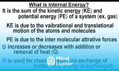 Physics 23 5 Chemistry Thermodynamic Potentials 2 of TBD What is Internal Energy