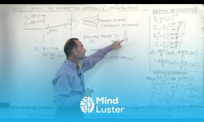 Physics Optics Diffraction Grating 6 of 7 Resolving Power of Diffraction Grating