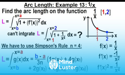 Calculus 2 Ch 18 Arc Length of Curves 17 of 18 Example 13 y 1 x