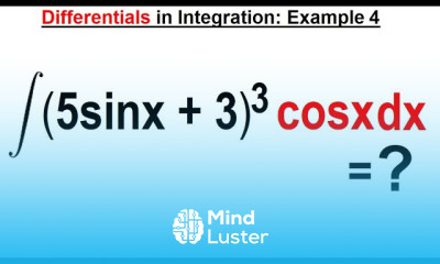 Calculus 2 Ch 1 5 Differentials in Integration 5 of 10 Example 4