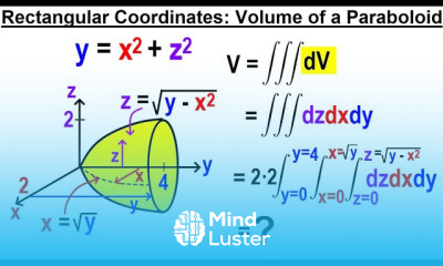 Calculus 3 Ch 13 1 Triple Integrals 11 of TBD Voume of a Paraboloid Open to y Axis
