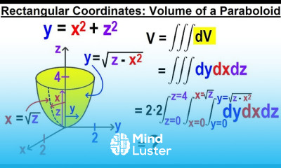 Calculus 3 Ch 13 1 Triple Integrals 12 of TBD Voume of a Paraboloid Open to z Axis