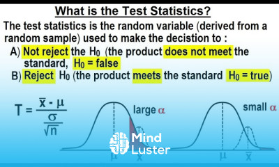 Statistics Ch 9 Hypothesis Testing 7 of 35 What is the Test Statistics