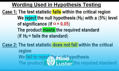 Statistics Ch 9 Hypothesis Testing 12 of 35 How to Interpret Words Used in Hypothesis Testing