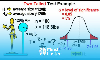 Statistics Ch 9 Hypothesis Testing 21 of 35 Two Tailed Test Example