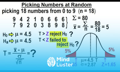 Statistics Ch 9 Hypothesis Testing 23 of 35 Picking Numbers at Random