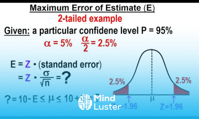 Statistics Ch 9 Hypothesis Testing 26 of 35 Maximum Error of Estimate E